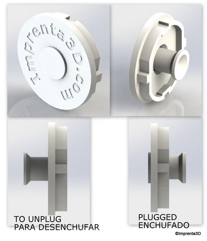 Plug Cover with hidden handle - Tapa de enchufe con tirador oculto