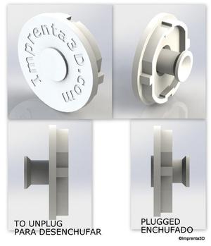 Plug Cover with hidden handle - Tapa de enchufe con tirador oculto