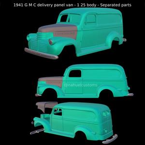 1941 G M C delivery panel van - 1 25 body - Separated parts