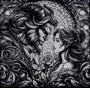 "Eternal Love in Relief: Inspired by Beauty and the Beast."