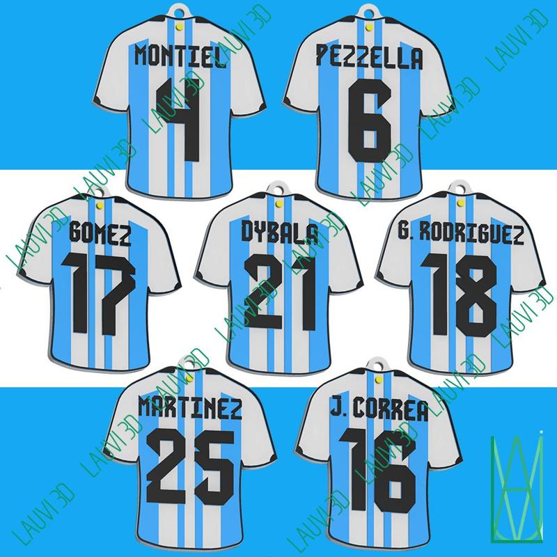 QATAR 2022 ARGENTINA NATIONAL TEAM T-SHIRT KEY RINGS (PACK 3)