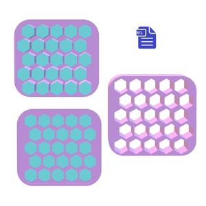 Hexagon Embed Tray Bath Bomb Mold STL File - for 3D printing