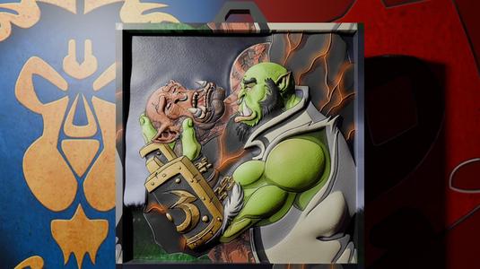WOW Thrall Vs Garrosh Sad Story Frame (Relief 3D Printer, Cnc)