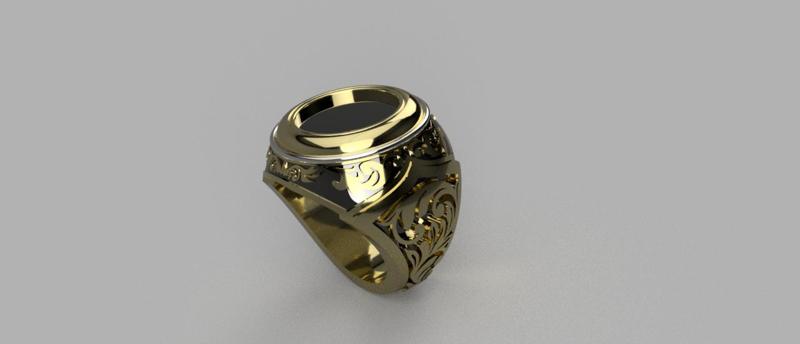 Ornamented signet ring