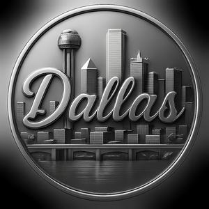 dallas city skyline coin token wall art