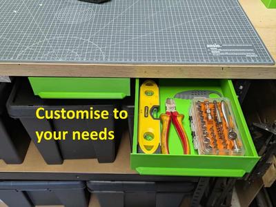 Parametric under worktop drawer - Pick the size