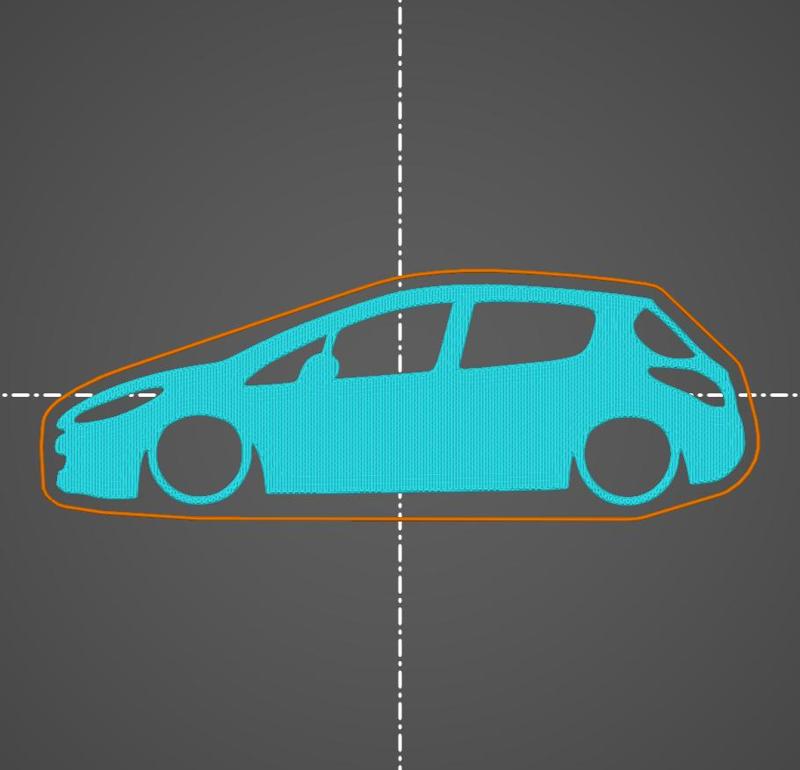 Peugeot 308 1st gen 5 door key silhouette