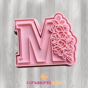 MOTHERS DAY CUTTER AND STAMP M FLORAL - MOTHERS DAY CUTTER COOKIES