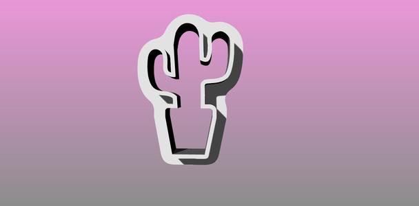 Cactus Cookie Cutter (Mini stamp with ejector)