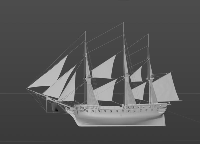 [Naval Action] Trincomalee sailing ship digital model