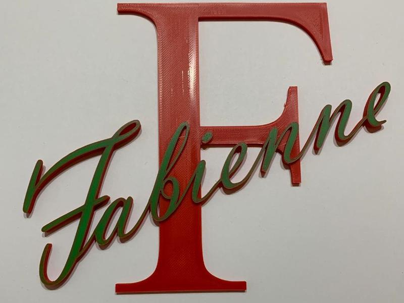Door Sign "Fabienne" – 2-Color, 6 mm Thick