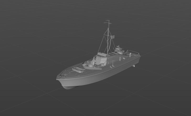 British MGB75 gunboat 3D model material