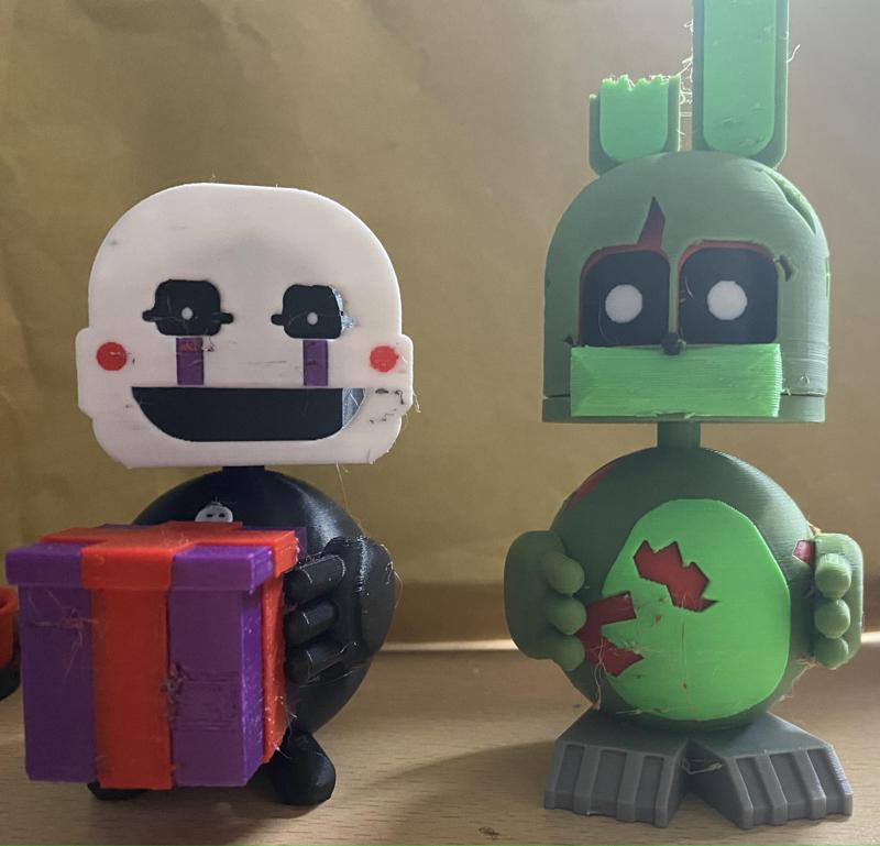 fnaf 3 inspired desk toy the puppet & springtrap Coloured