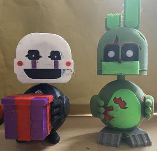 fnaf 3 inspired desk toy the puppet & springtrap Coloured