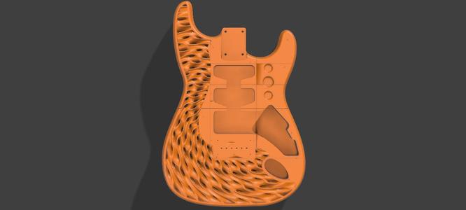 Custom Fender Stratocaster Spiral Gyroid Design Pattern HardTail Right Handed
