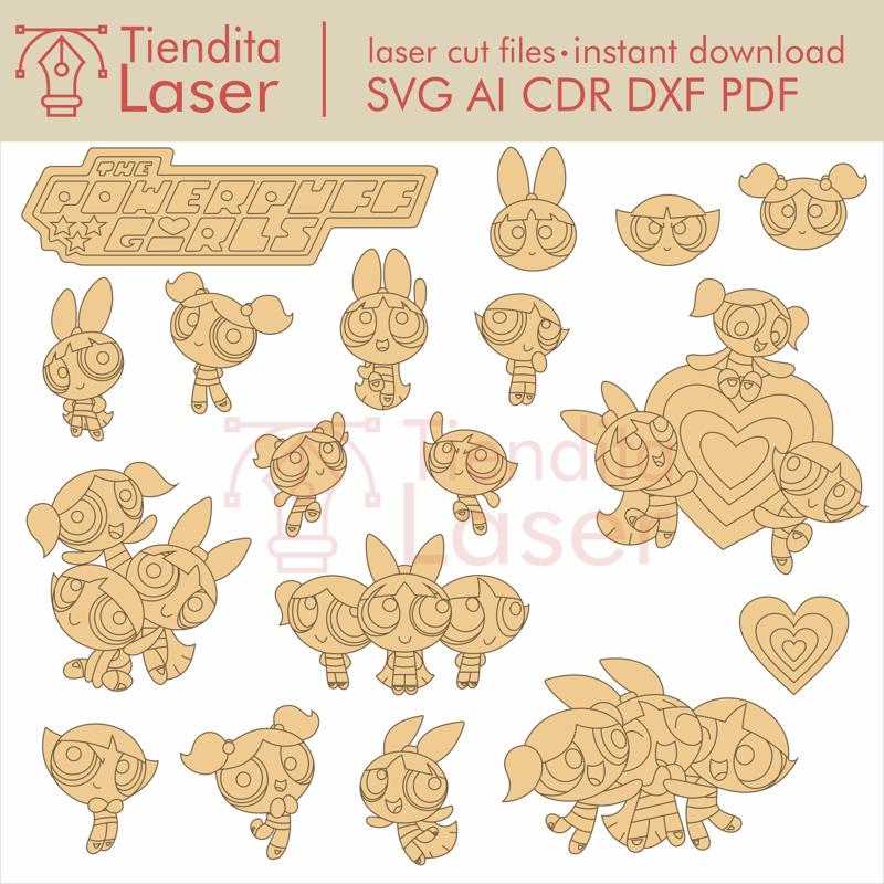 The Powerpuff Girls - Vectors for laser cutting