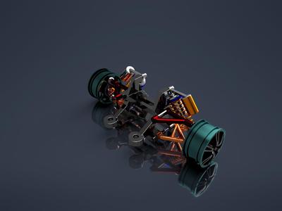 CAR 3D MODEL PART OF CAR, RACER CAR REAR, CAR SUSPENSION 3D MODEL STL