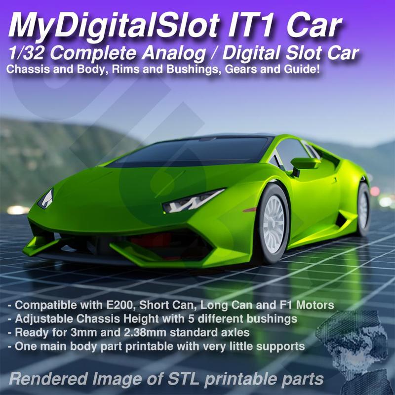 MyDigitalSlot IT1 Car, 1/32 Complete Analog / Digital Slot Car