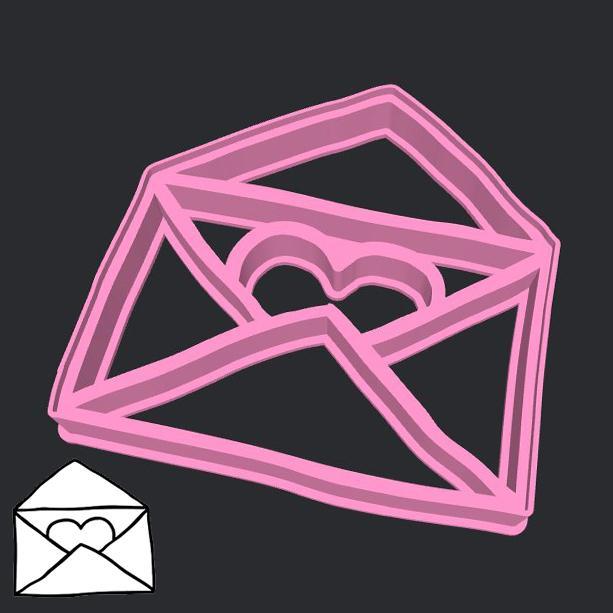Valentine's day cookie cutters - love letter (heart) (style 1)