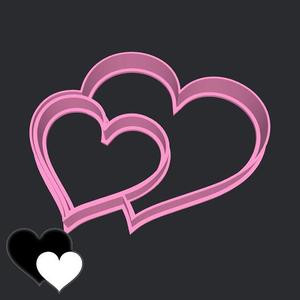 Valentine's day cookie cutters - dual heart (style 1)