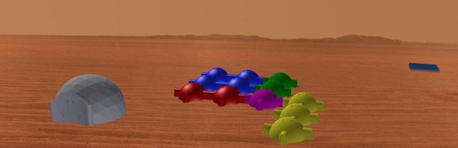 Mars base designed by UND Mars In Situ Resource Utilization Design Group