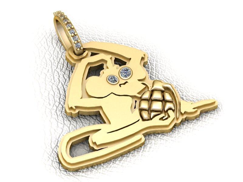 MONKEY ANIMAL GRENADE PENDANT 3D PRINTABLE MODEL