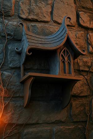Haunted House Wall Shelf – Gothic Tim Burton-Inspired Halloween Decor