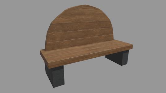 Low Poly Wooden Bench // Design 08