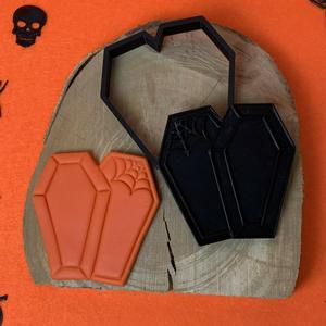 Halloween Tomb coffin cookie cutter and stamp
