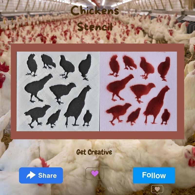 Chickens Stencil