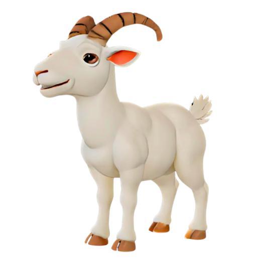 Cute Cartoon Goat STL 3D Model