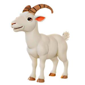 Cute Cartoon Goat STL 3D Model