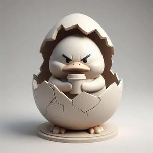 Angry Coffee Duck in Egg – 3D Printable Model