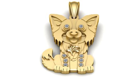 Pomeranian Puppy Dog Face Pendant