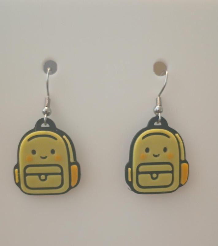 BookBag Earrings & Keychain | No AMS Needed | Back to School Teacher Gift 3D Print STL
