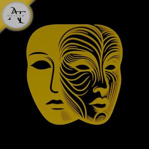 Mask Two Side - Silhouette - 2D Wall Art Decor