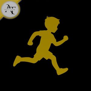 Child Run - Silhouette - 2D Wall Art Decor