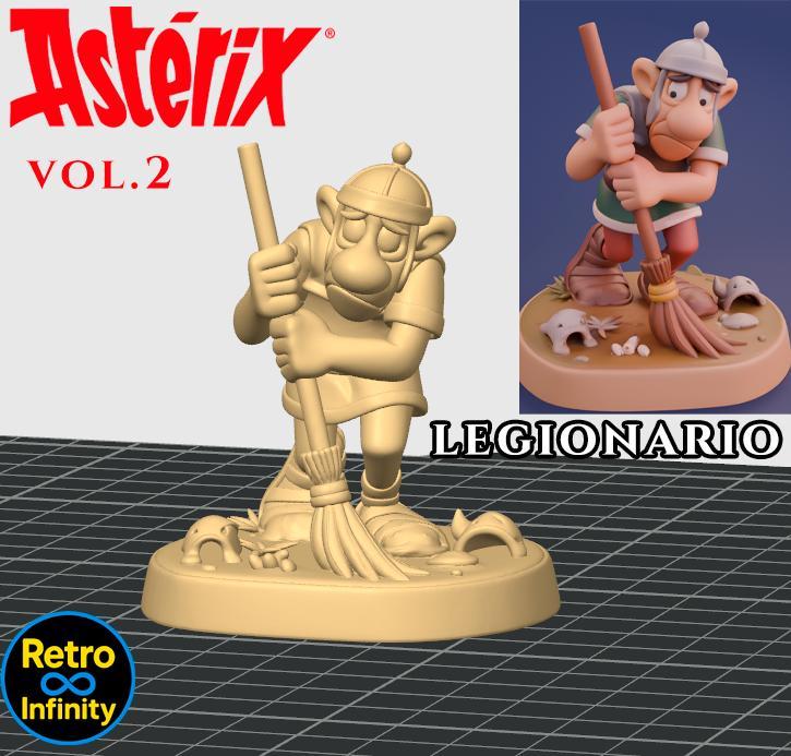 Legionnaire sweeping - Asterix Vol. 2 3D figure Retro Infinity style (65mm) | vinyl collectible
