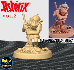 Legionnaire sweeping - Asterix Vol. 2 3D figure Retro Infinity style (65mm) | vinyl collectible