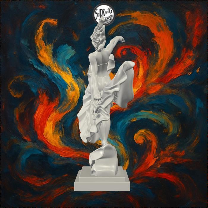 Dancing Woman with Flowing Dress – SoliDRawinGs SG655