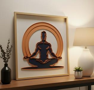 Inner Peace - Zen Meditation & Yoga 3D Relief Wall Art STL