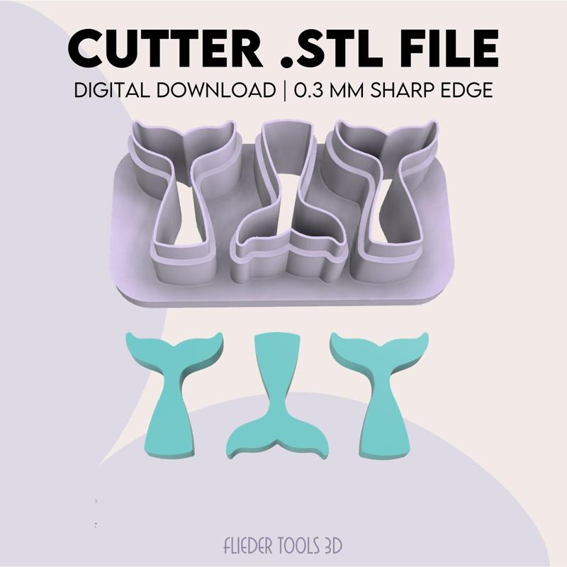 Mini Mermaid Tail Polymer Clay Cutter | STL Digital File