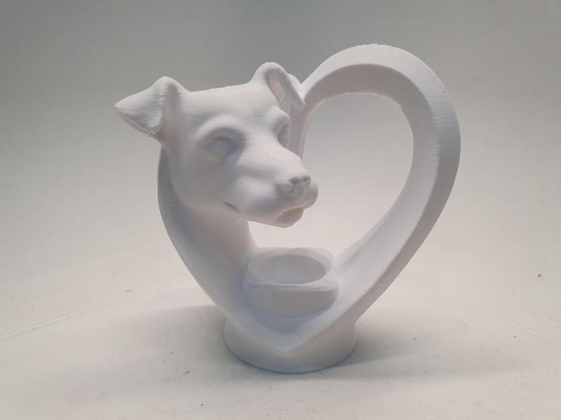 tea light Jack Russel Herz