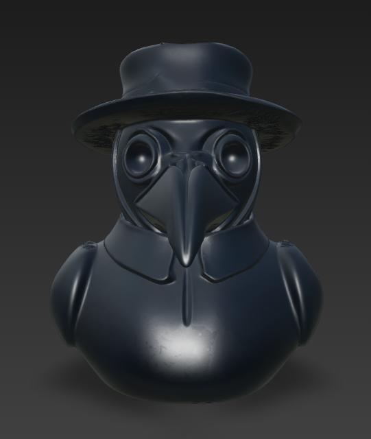 Duck Duckling Bathtub Duck Figure Black Plague Medical Style