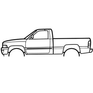 Dodge Ram 1500 Single Cab 2001 Silhouette Wall Art