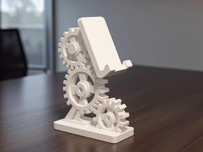Gear Phone Stand 3D Printable 3D print model