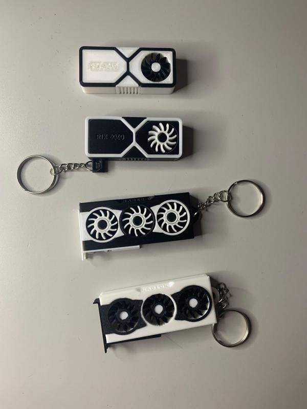 Keychains Graphic Cards, 5 designs, one usb version