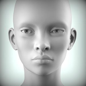 77 3D HEAD FACE FEMALE CHARACTER FEMALE TEENAGER PORTRAIT DOLL BJD LOW-POLY 3D MODEL