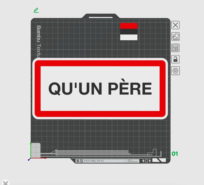 Town sign from qu'un père (Quimper)