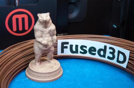Brown Bear (Ursus arctos) by Makerbot Printed with Wood Filament
